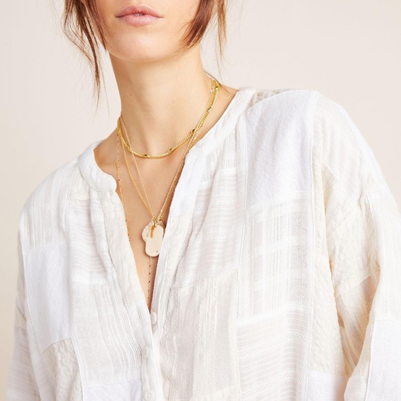 Anthropologie Maeve The Zoe Swing Blouse top boho patchwork plaid - Picture 5 of 14